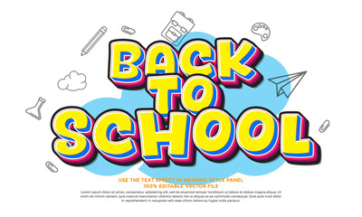 Back to school editable text effect banner template