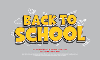 Nice back to school vector text effect editable