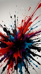 High Contrast Ink Explosion Abstract Shape