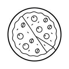pizza line art vector drawing