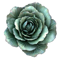 Fototapeta premium Close-up view of a decorative cabbage head.