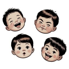 Cute Baby Boy Faces Happy Surprised Angry Silly Expressions