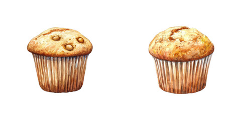 muffin watercolor vector illustration
