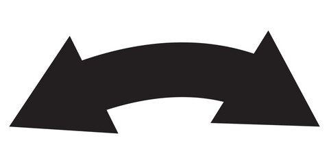 Dual semi circle arrow. Vector illustration. Dual semi circle arrow. Vector illustration. Semicircular curved thin long double ended arrow.