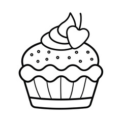 sweet food line art dessert outline
