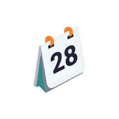 Calendar Icon Modern Calendar Icon: 28th Day Design Element