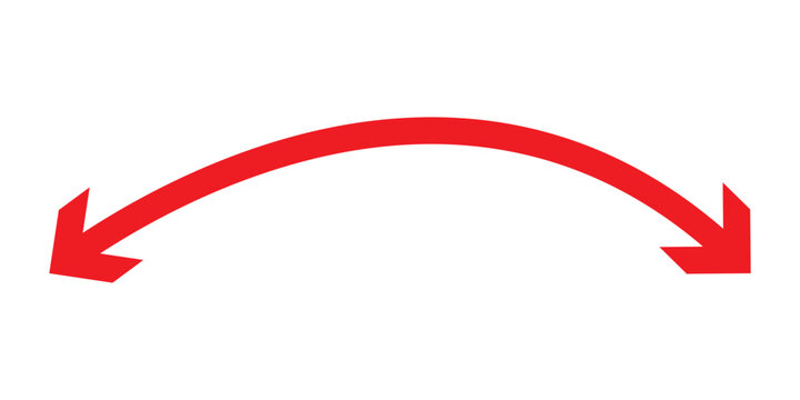 Dual sided arrow vector, icon, silhouette design. Semicircular curved thin, long double ended arrow vector design for website, app and logo design. Dual sided arrow icons.