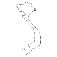 vector map of Vietnam isolated on a transparent background, Detailed map of Vietnam