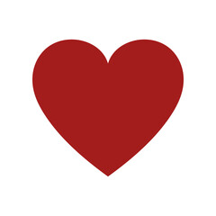 Red Heart Icon Isolated on White Background. Symbol of Love and Passion.
