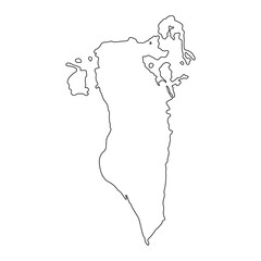 vector map of Bahrain isolated on a transparent background, Detailed map of Bahrain
