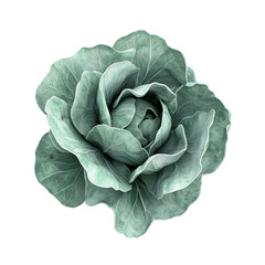 Obraz premium Close-up view of a vibrant, textured head of green cabbage.