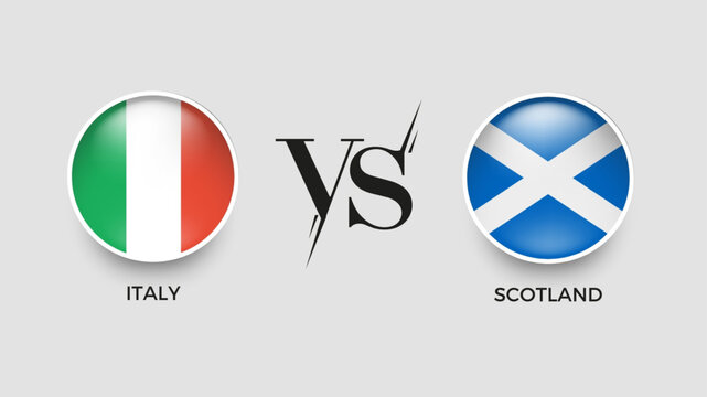 Italy vs Scotland broadcast template for icc men's t20 world cup europe qualifiers sports. vector illustration