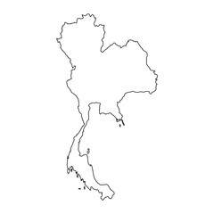 vector map of Thailand isolated on a transparent background, Detailed map of Thailand