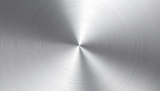 Brushed Silver Metal Texture with Radial Micro-Line Pattern

