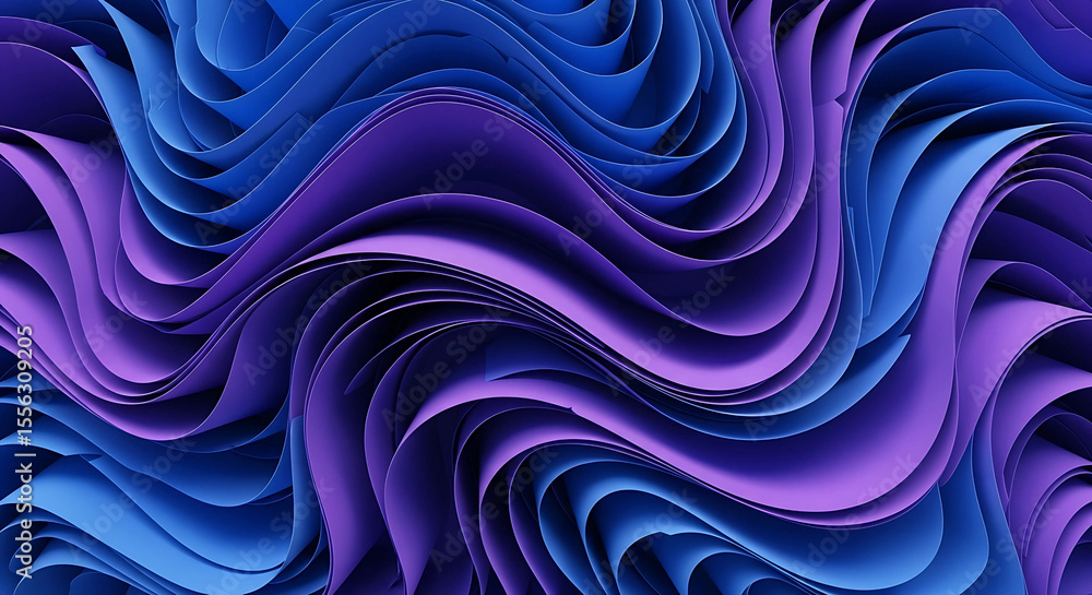 Fototapete abstract background with flowing blue and purple waves creating a dynamic and textured pattern