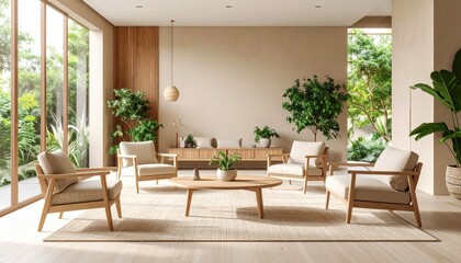 Inviting living room showcasing wooden floor and cozy white rug for comfortable space