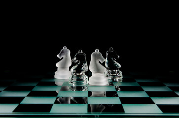 glass chess pieces