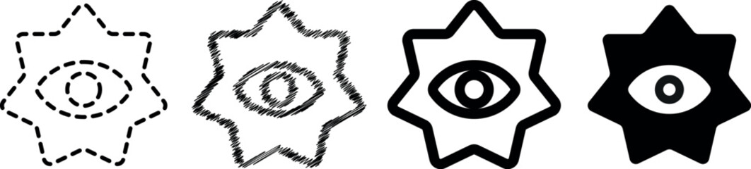 Stylized Human Eye Icon in Flat Black – Modern Vision Concept for Apps, Security, or Optical Branding – Isolated Vector Art