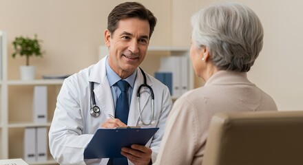 Compassionate Doctors Consultation: Senior Womans Healthcare Visit.