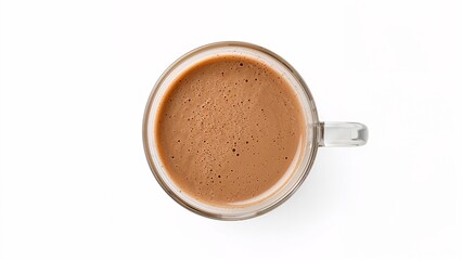 Obraz premium Glass Mug of Hot Chocolate Isolated on White Background – Cozy Winter Drink Concept
