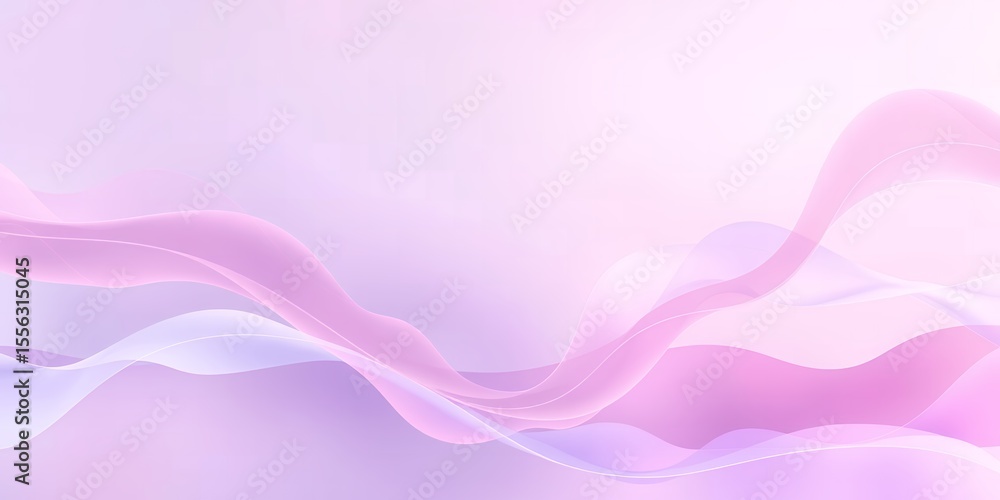 Poster soft pastel waves flowing gently across a light background in a smooth abstract design
