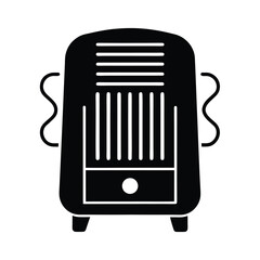Vintage Electric Heater Silhouette Icon Retro space heater