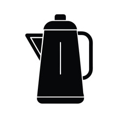 Obraz premium Black Silhouette of a Coffee Pot Simple black