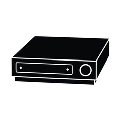 Obraz premium Vintage Video Cassette Recorder Icon Black and white