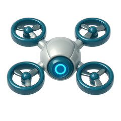 3D Autonomous Drone Icon Futuristic Aerial Technology Device