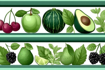 Colorful fruit border design