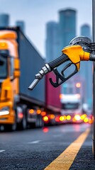 Fueling up, city trucks