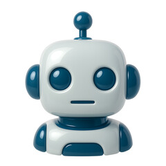 3D Robot Head Icon Cute Futuristic Character Design