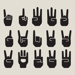 Fototapeta premium International Day of Sign Languages vector set with minimalist hand signs, abstract shapes, isometric scenes, solid color infographic and modern communication typography design