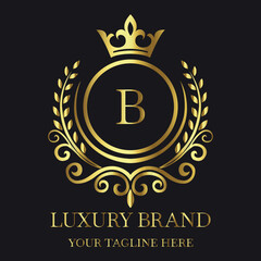 Golden B Monogram Luxury Brand Logo