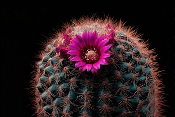 a cactus with a bright, unexpected flower, created with generative ai

