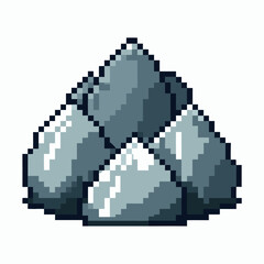 Fototapeta premium Pixel Art Rock Pile in Classic 8 Bit Retro Video Game Style