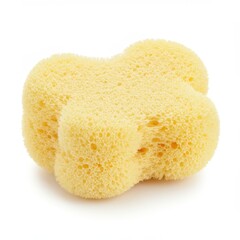 Soft yellow baby bath sponge for newborn gentle cleansing, safe bath time accessory for infants, toddler hygiene essentials, sponge in bear-paw shape for playful care