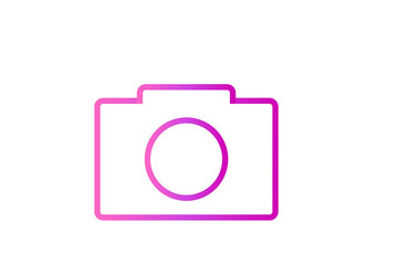 pink outline camera icon 