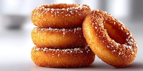 Stack of sugared doughnuts