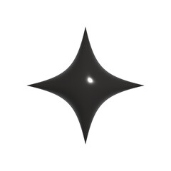 Fototapeta premium 3D Gradient Sparkle PNG Glow Icon - Realistic Sparkle PNG Twinkle Star Element.png