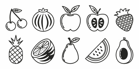 set of fruits and vegetables