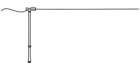 walking stick continuous one line drawing, Cane walking stick icons in outline and filled styles, elegant walking stick illustration hand drawn outline vector, Ornate walking stick illustration. 