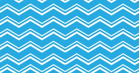 Seamless blue and white zigzag chevron pattern background with sharp angular lines, ideal for wrapping paper, wallpapers, textiles, and digital design elements with a modern bold style.