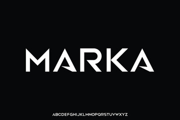 Modern sharp sporty sans serif display font vector illustration