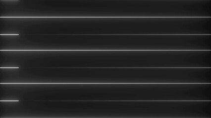 Abstract black background with horizontal white glowing lines