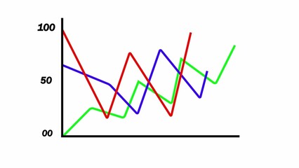 Colorful Line Graphs Showing Trends on White Background