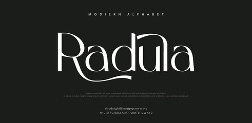 Radula Sport Modern Future Logo Alphabet Font and Number. Typography abstract italic bold fonts technology, sport, movie brand and logos. vector illustration 