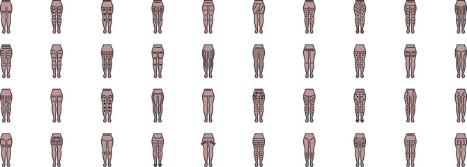 Various kinesiology taping techniques applied to leg muscles, promoting support, pain relief, and improved circulation during physical activity and recovery