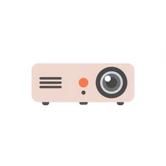 Flat design uses simple shapes in a projector, perfect for showcasing modern presentation tools cleanly