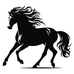 Obraz premium Horse Silhouette Vector on White Background 